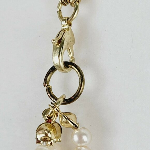 Triple Strand Faux Pearl Necklace With Shimmery Crystals Lightweight Delicate - Picture 5 of 7